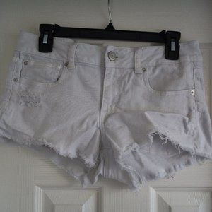 American Eagle Distressed White Denim Short